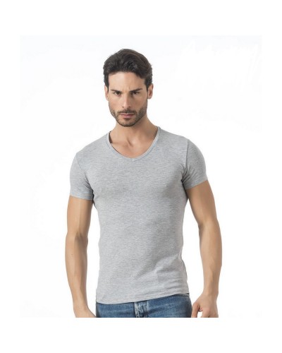 Maglia uomo mezza manica Angels21 cotone bielastico scollo a punta