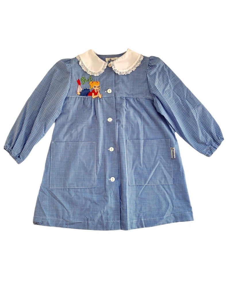 Grembiule Bimba Azzurro Quadri Femmina Siggi