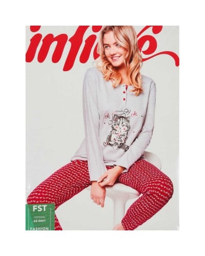 Pigiama Donna Cotone Caldo Natale Idea Regalo Infiore