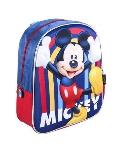 Zaino con Luci LED di Mickey Mouse Zip + Tasca Laterale in Rete Elastica