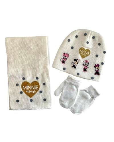 Tris Bambina Lanetta Guanti Sciarpa Cappello Minnie Disney