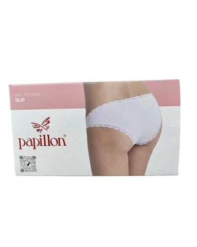 Slip Donna Cotone E Merletto Papillon Confezione 6 Pezzi