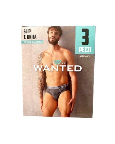 Slip Uomo Cotone Bielastico Wanted Confezione 3 Pezzi