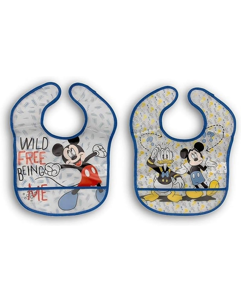 Bavette Pappa Disney Mickey PVC Svezzamento Pack 2 Pezzi