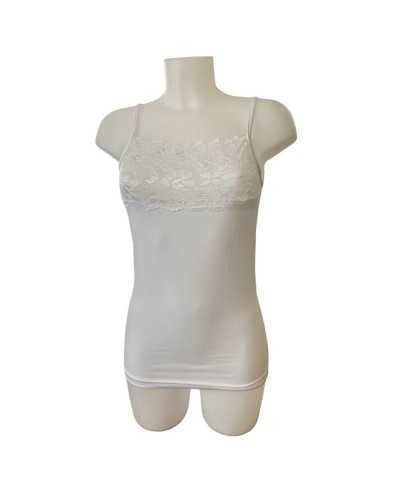 Canotta Donna Cotone Bielastico Con Merletto Trendyntimo