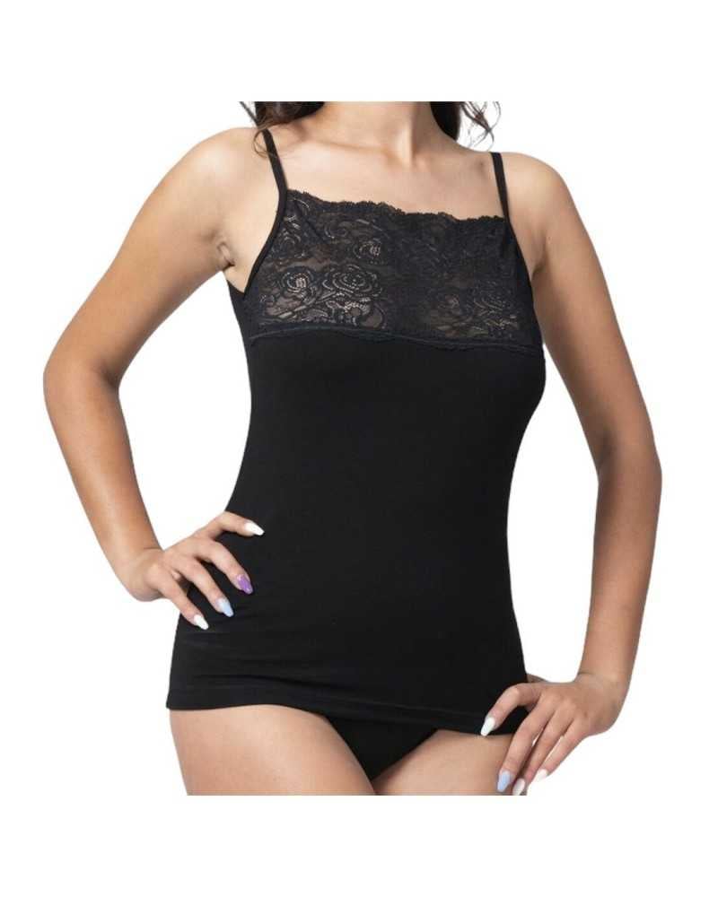 Canotta Donna Cotone Bielastico Con Merletto Trendyntimo