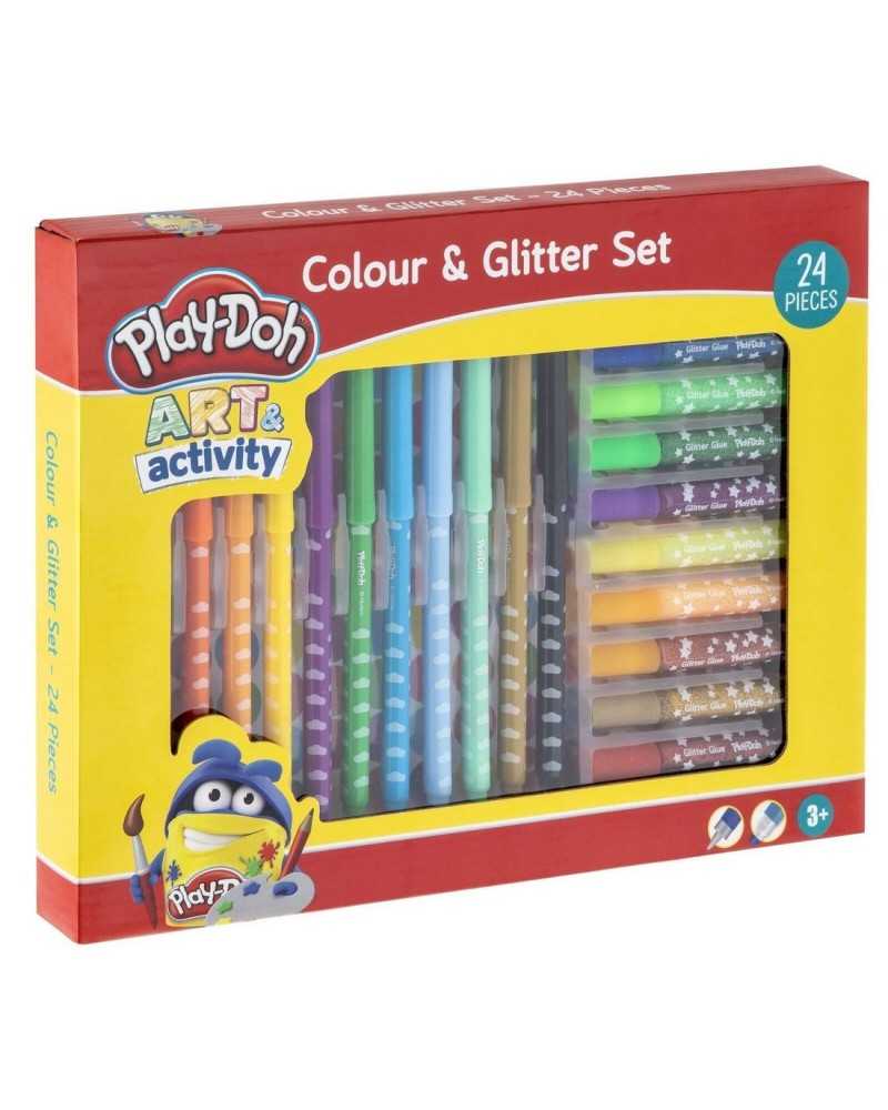 Set Pennarelli Glitterati Play-Doh Confezione 24 Pezzi
