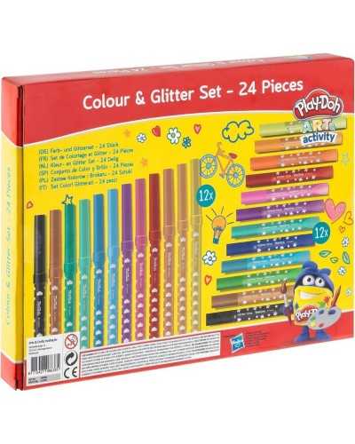 Set Pennarelli Glitterati Play-Doh Confezione 24 Pezzi