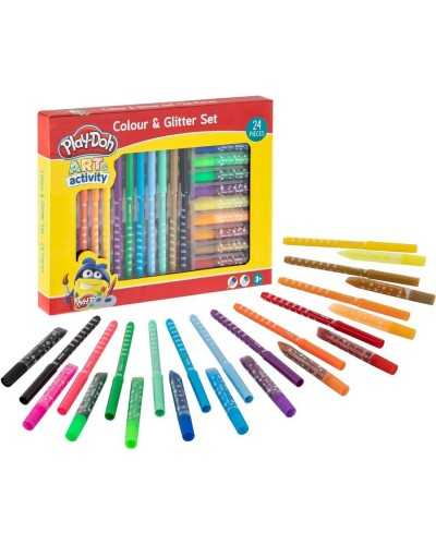 Set Pennarelli Glitterati Play-Doh Confezione 24 Pezzi