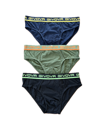 Slip Uomo Givova Cotone Elasticizzato Confezione 6 Pezzi