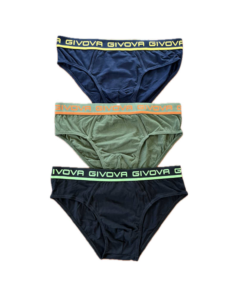 Slip Uomo Givova Cotone Elasticizzato Confezione 6 Pezzi