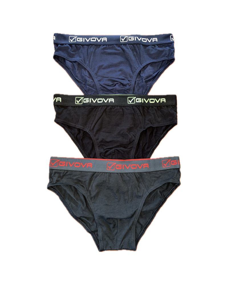 Slip Uomo Givova Cotone Elasticizzato Confezione 6 Pezzi