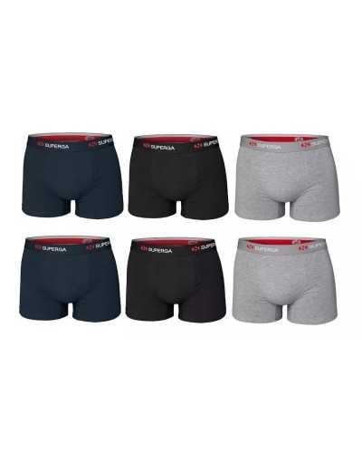 Boxer Uomo Cotone Elastico Superga Confezione 6 Pezzi