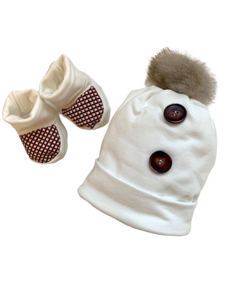 Parure Neonato Cappello e Scarpette In Felpina Hophoplà