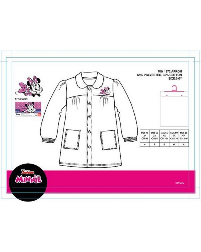 Grembiule Bimba Asilo Minnie Bianco