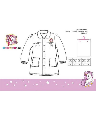 Grembiule Bimba Asilo Unicorno Bianco