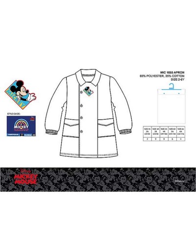Grembiule Bimbo Asilo Mickey Mouse Bianco