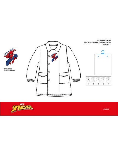 Grembiule Bimbo Asilo Spiderman Bianco