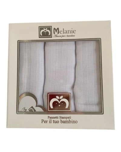 Panni Quadrati Di Garza Neonati In Cotone Melanie Confezione 3 pezzi