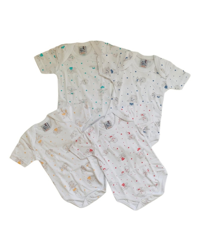 Body Neonato Mezza Manica In Cotone Stampato Petite Abeille confezione 3 pezzi