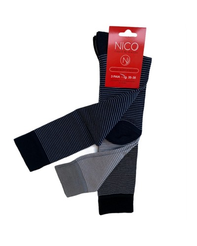 Calza Uomo Lunga Rigata Filo Di scozia Nico Confezione 3 Paia