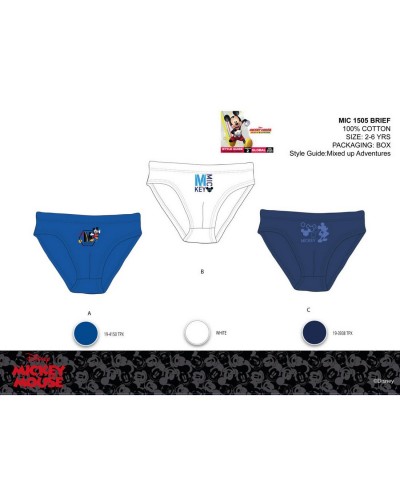 Slip Bimbo Mickey Mouse In Cotone Confezione 3 pezzi