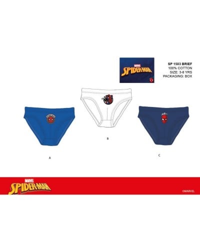 Slip Bimbo Spiderman In Cotone Confezione 3 pezzi
