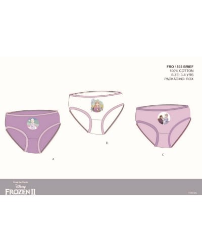 Slip Mutande Bambina Frozen In Cotone Confezione 3 pezzi