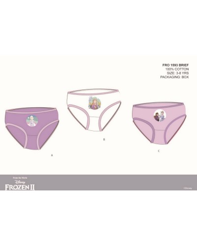 Slip Mutande Bambina Frozen In Cotone Confezione 3 pezzi
