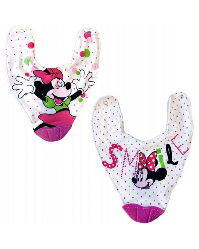 Bavetta Bebè Disney Con Ciuccio Minnie Confezione 2 pezzi