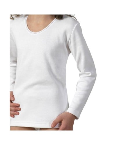 Maglia Bimba Manica Lunga Caldo Cotone Petite Abeille Confezione 2 Pezzi