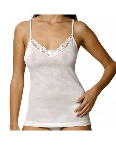 Canotta Donna Spalla Stretta Macramè Cotone New Day Confezione 3 Pezzi