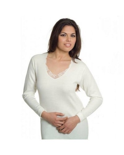 Maglia Manica Lunga Donna Macramè Lana Cotone New Day Confezione 2 Pezzi